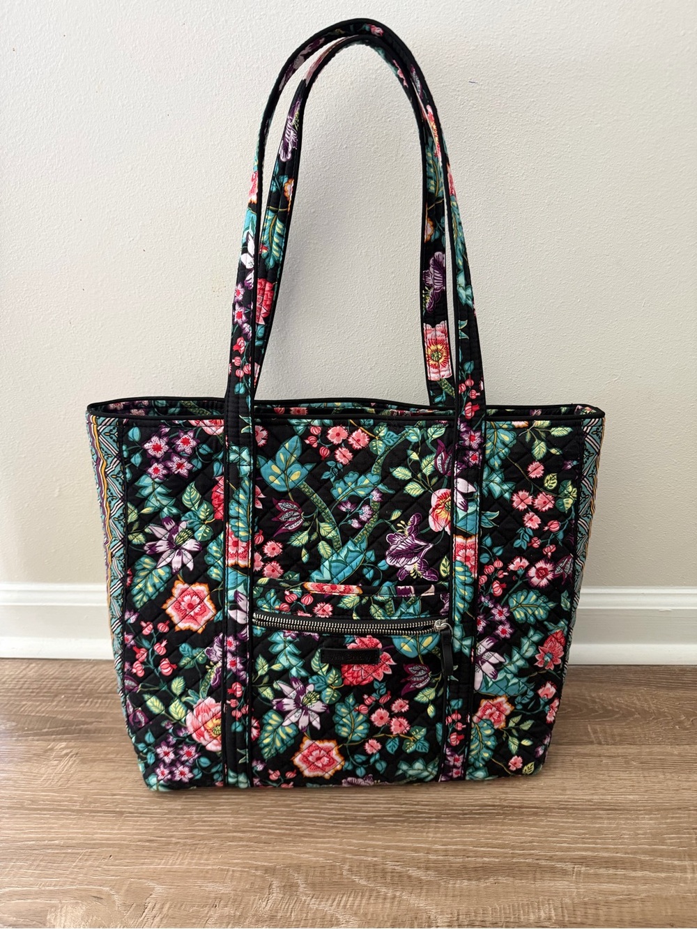Vera Bradley Floral Quilted Tote with Multicolor Blooms